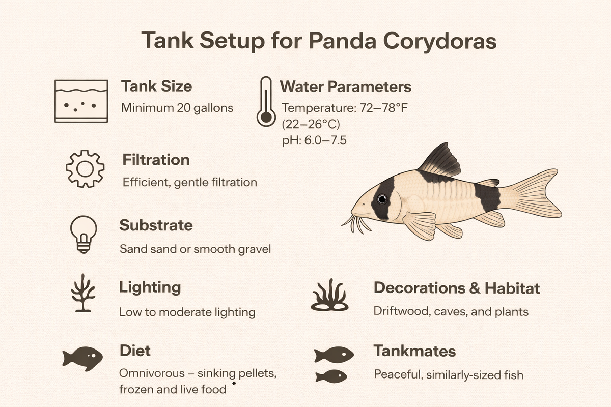 tank setup for Panda Corydoras